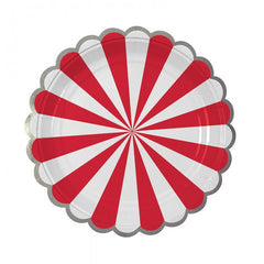 toot sweet red striped plates