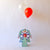 12 red and white balloons & ferris wheel