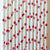 25 paper straws white with red stars