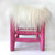 white fur stool cover