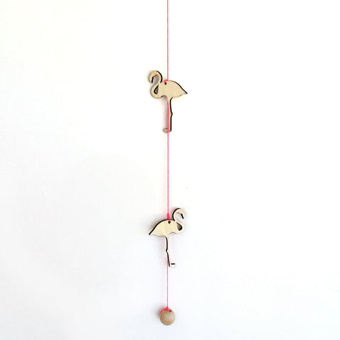 wooden flamingo garland