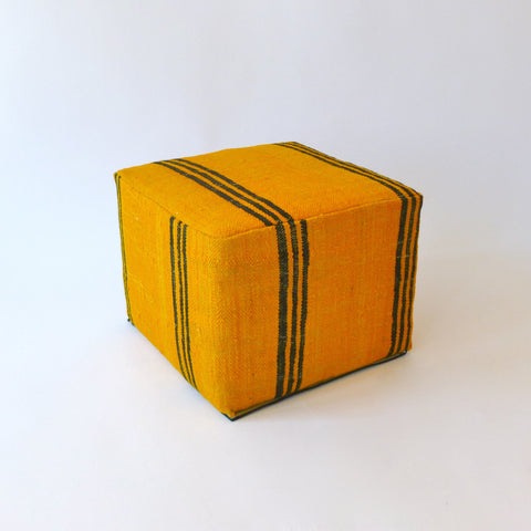 pouf yellow and black rental
