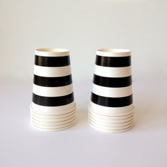 black & white paper cups