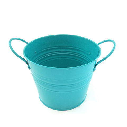 small turquoise bucket