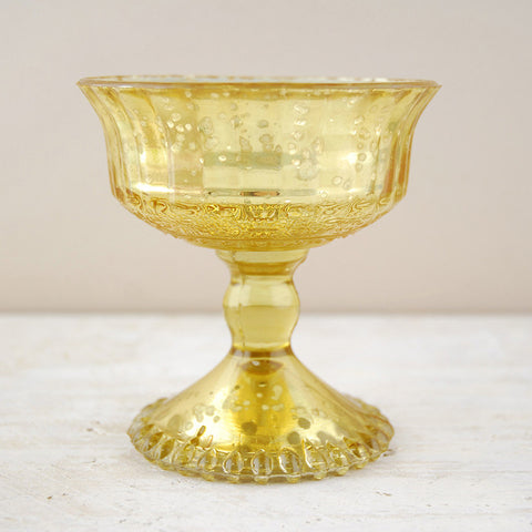 gold mercury glass compote