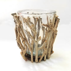 large glass vase with branches