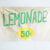 linen handpainted lemonade sign