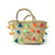 tassel basket - red, yellow, blue white