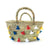 tassel basket - yellow and white