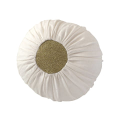 mouche ball cushion SM white linen / glitter gold