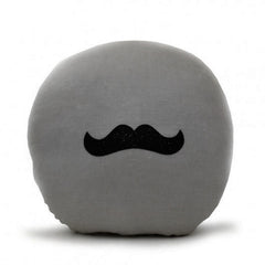 mustache cushion dark grey linen