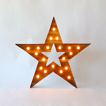 star sign with bulbs