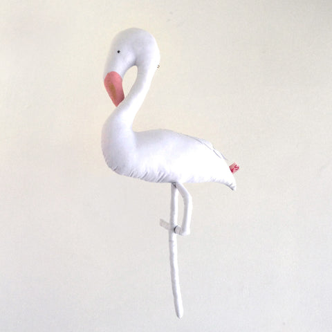 white flamingo wall decor