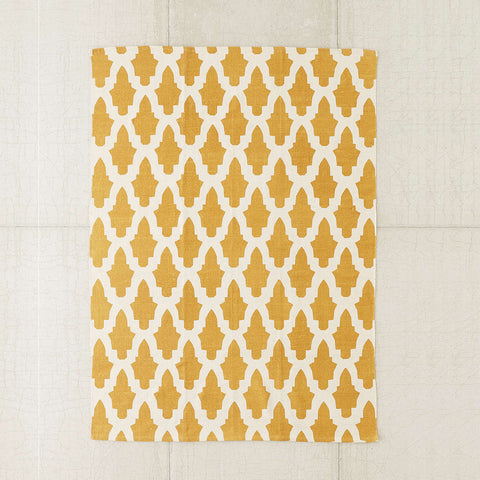 large gold printed pattern rug